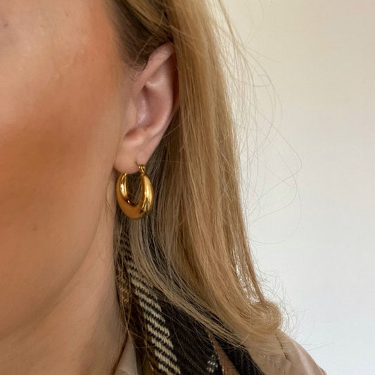 Simple Gold Chunky Hoops (Pair)