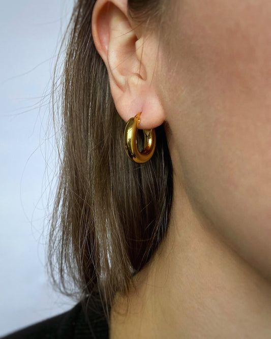 Chunky Tube Hoop Earring