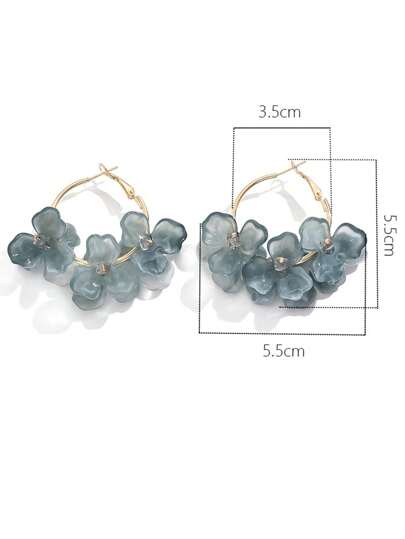 1pair Simple Exaggerated Geometric 3d Flower Earrings