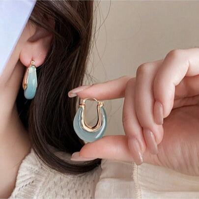 1pair Fashionable U-Shaped Earrings For Daily Wear