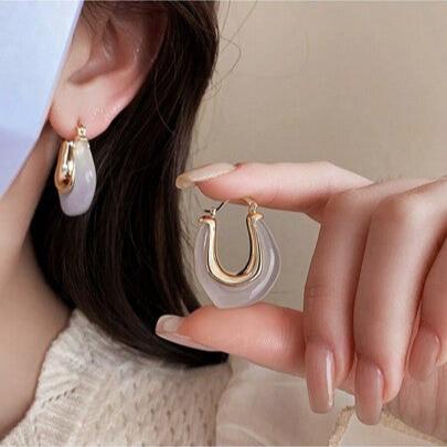 1pair Fashionable U-Shaped Earrings For Daily Wear